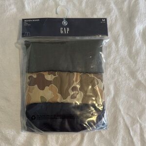 3 Pack GAP Men's Boxers -Green, Camouflage, Blue- Size:M (32-34) Org. Packaging